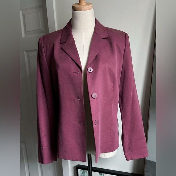Vintage Maroon Blazer suit jacket, fully lined, 90s Old Money Chic Womens US 8 - Picture 1 of 4